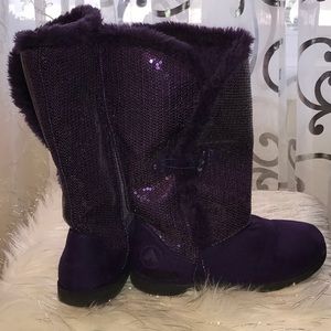 Purple sequin boots! 👾